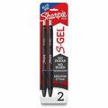 Newell Brands Sharpie Pen, Gel, 0.7mm, Blue Ink/Black Barrel, 2PK SAN2096170